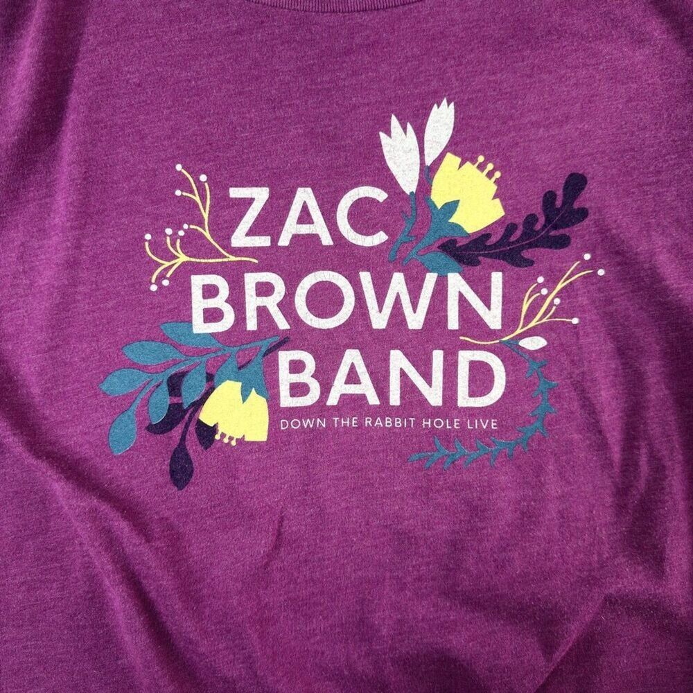 zac brown band down the rabbit hole live tour t shirt purple 2xl tour dates - Picture 3 of 6